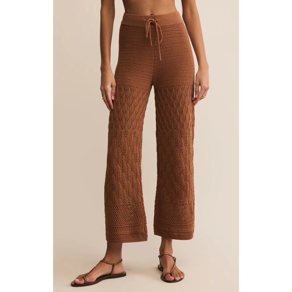 Z Supply Adia Crochet Pant - Teakwood NWT VARIOUS SIZES - Picture 2 of 6